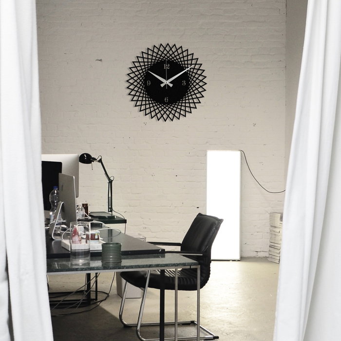 Wallity Reloj de Pared Decorativo Metal S026 Negro 48x48 cm